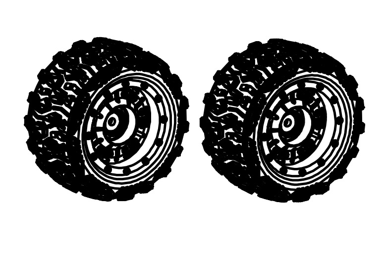 Absima Pre-glued Tire Set (2) 1610125