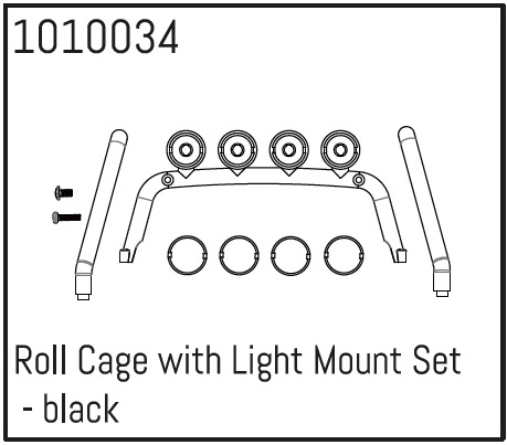 Hobby Plus Roll Cage with Light Mount Set - black 240052