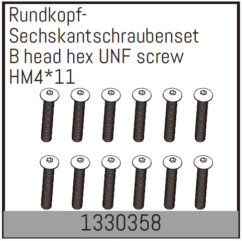 Absima Rundkopf-Sechskantschrauben HM4*11 (12 St.) 1330358