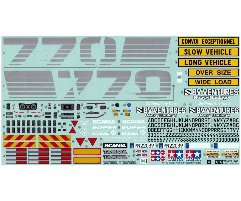 Tamiya 21856 Aufkleber Scania 770S 56371 311421856