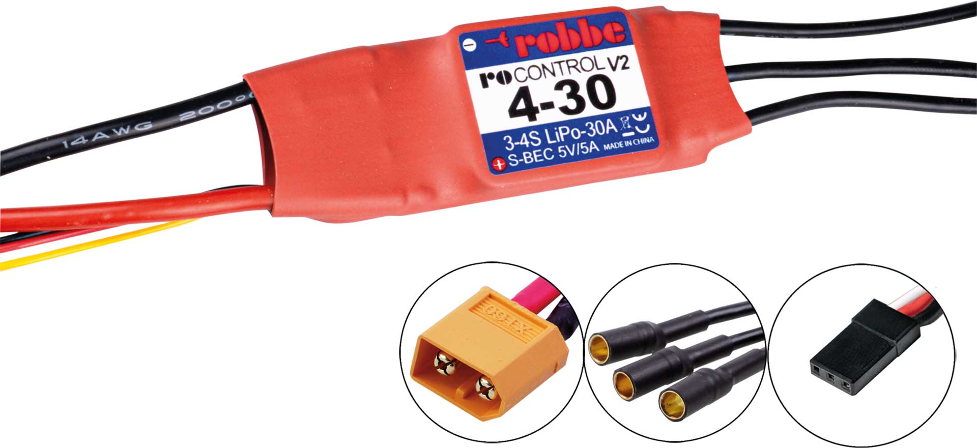 Robbe RO-CONTROL 4-30 V2 3-4S -30(50)A 5V/5A Switch BEC Regler 8743