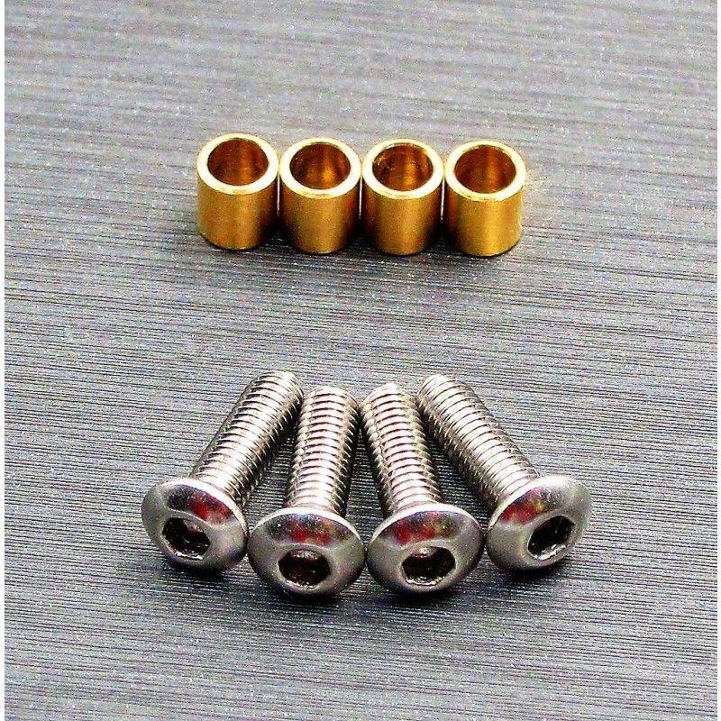 SAMIX Messing Hülsen Set (inkl. 4 Schrauben) für Axial SCX10-3 SCX3-4067