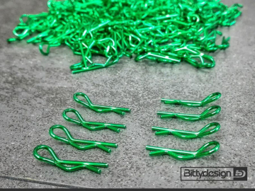 Bittydesign 1/10 Body Clips Kit (8) - Green BDBC-8GR