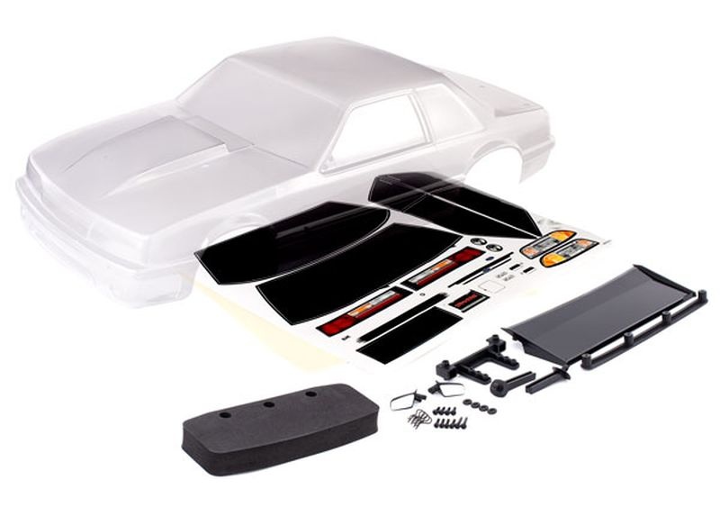 Traxxas Karo Ford Mustang Fox Body (unlackiert) + Aufkleberbogen 9421