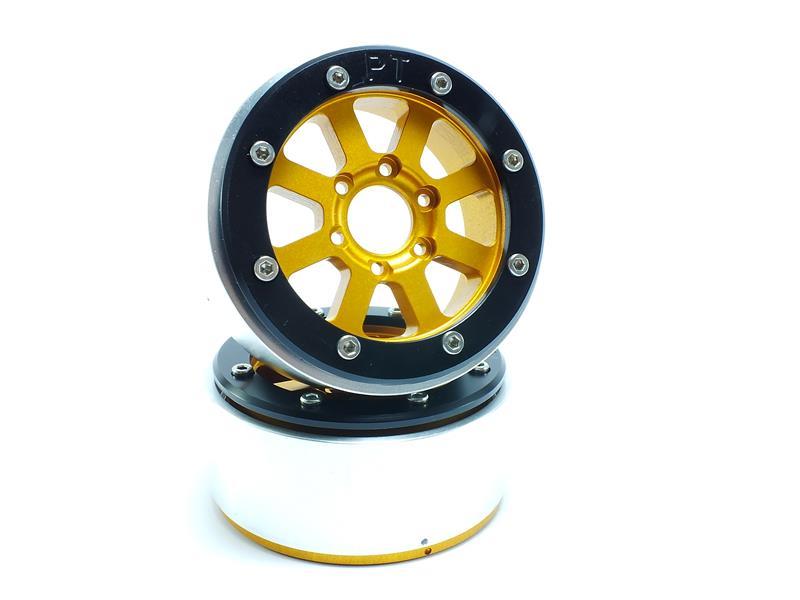 Metsafil Beadlock Wheels HAMMER gold/schwarz 1.9 (2 St.) ohne Radnabe MT5040GOB
