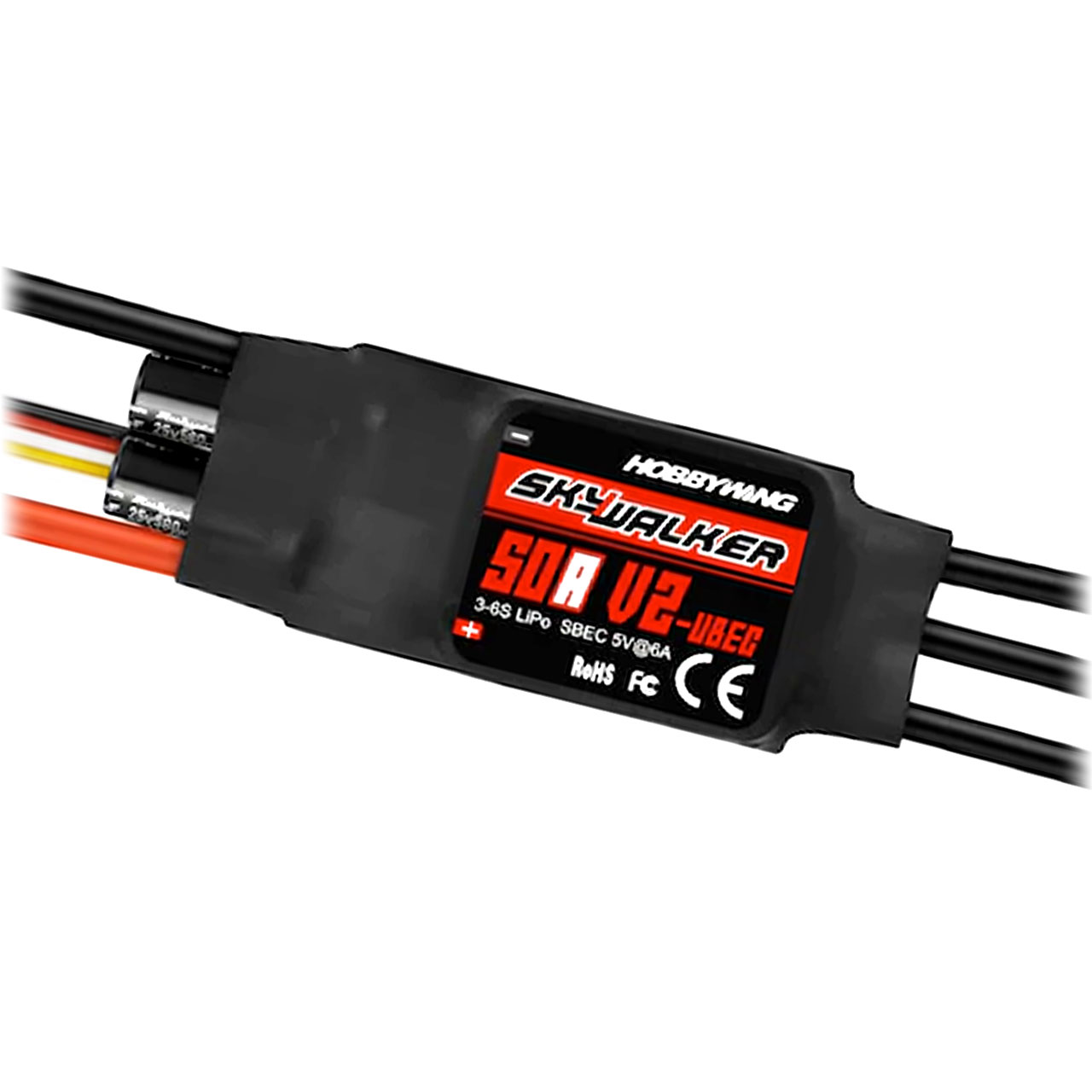 Hobbywing Skywalker V2 50A 6s 3-6s, 6A BEC 30216400
