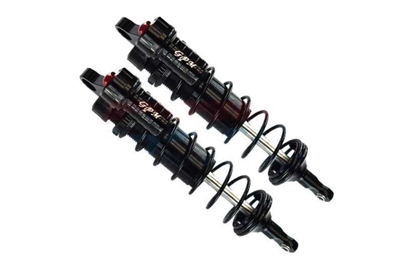 GPM Alum. 6061-T6 L-Shape Piggy Back Dämpfer 128mm vo. schwarz Traxxas Sledge