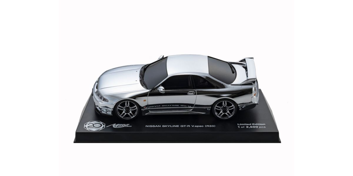 Kyosho Autoscale Mini-Z Nissan GT-R R33 V-Spec Chrome Mini-Z Cup 20th Anniv. MZP438CS