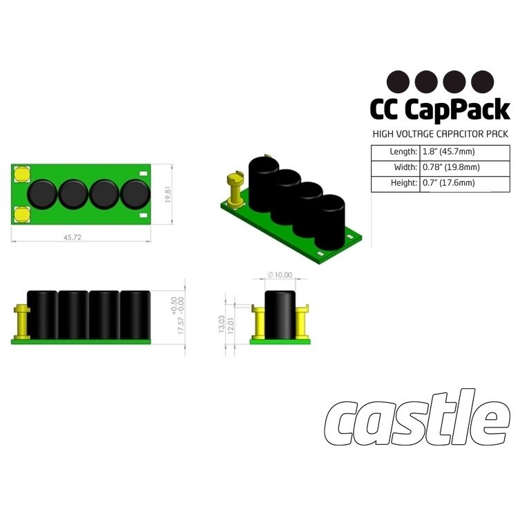 Castle CASTLE CREATIONS CAPACITOR PACK, 12S MAX (50.0V), 1100UF 011-0002-02