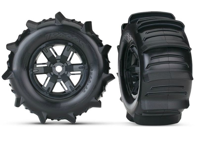 Traxxas Paddle-Reifen auf Felge X-Maxx schwarz (2) 7773 - Abbildung 1