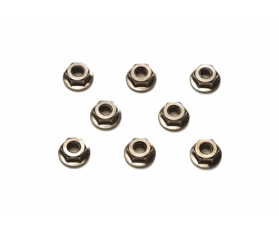 Tamiya 42282 TRF Radmuttern 4mm geriffelt (8) schwarz 300042282