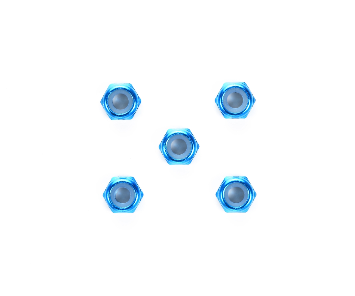 Tamiya 54155 DB-01 3mm Alu Stoppmuttern (5) dünn Blau 300054155