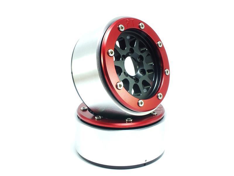 Metsafil Beadlock Wheels GEAR schwarz/rot 1.9 (2 St.) ohne Radnabe MT5030BR