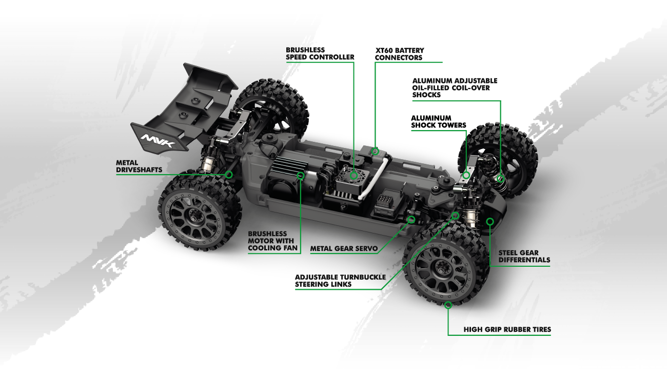 Maverick QByte XB Flux 1/12 Brushless Buggy Grün 151402 - Abbildung 5