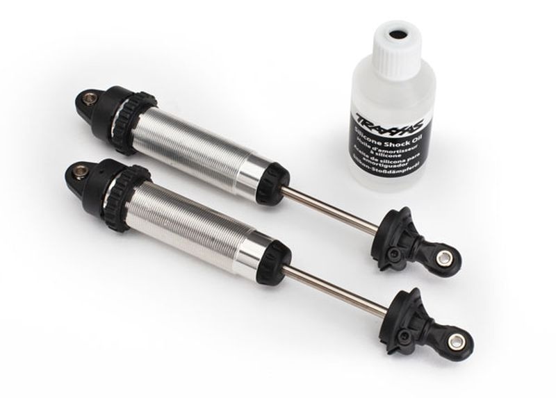 Dämpfer GTR 134mm silber Alu (gebaut ohne Federn) vo Gewinde 8450