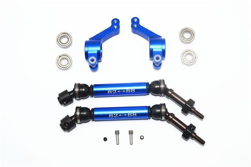 GPM Stahl CVD Alu-Antriebswelle mit Radträger hinten blau Traxxas Rustler/Slash 4x4