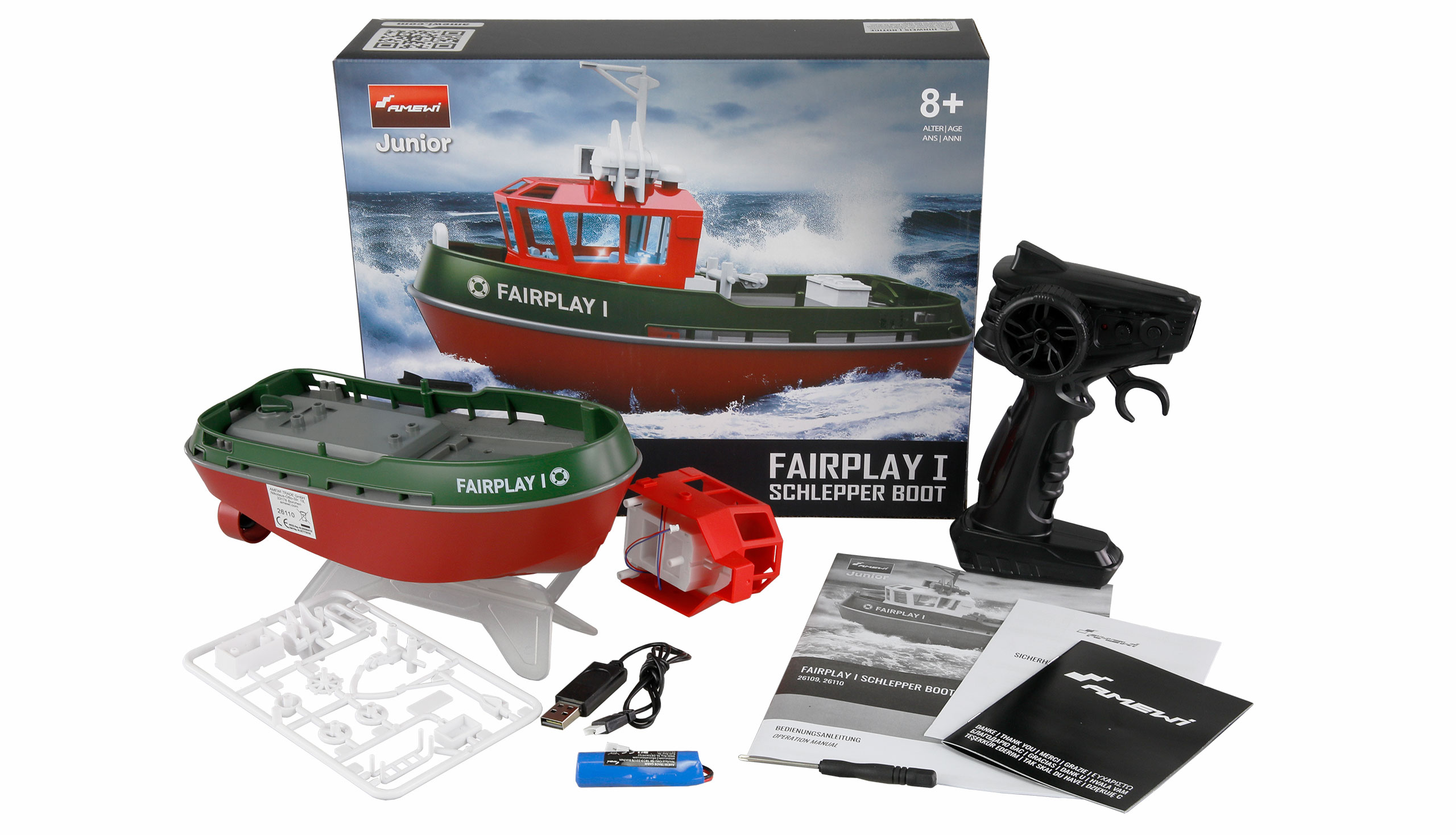 Amewi Fairplay I Schlepper Boot 1:72 RTR grün 26110