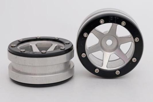 Metsafil Beadlock Wheels PT- Slingshot Silber/Schwarz 1.9 (2 St.)  MT0030SB