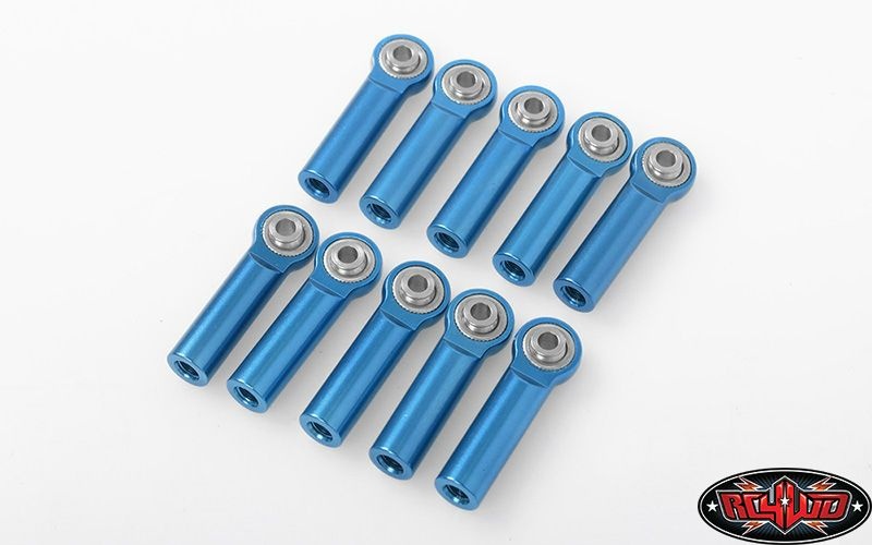 RC4WD M3/M4 Long Straight Aluminum Rod Ends (Blue) (10) Z-S1675
