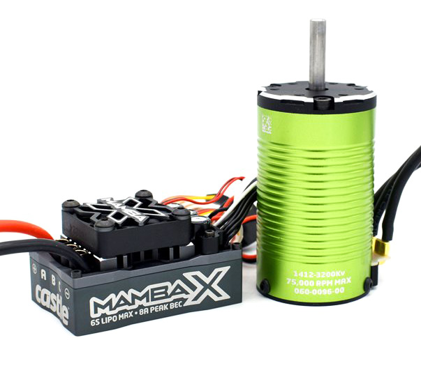 Castle MAMBA X SCT Sensor WP ESC 25,2v & 1412-3200KV 5mm Combo 010-0155-13