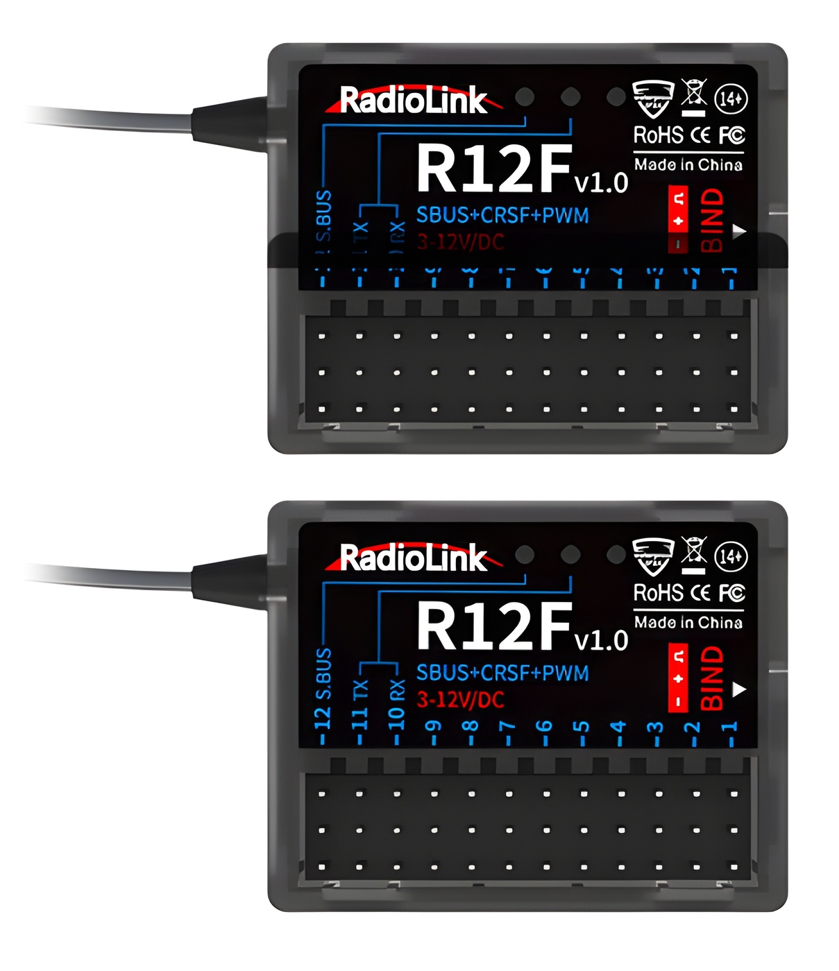 RadioLink T12D Mode-1 RC Sender mit 2x R12F Empänger T12DM1-1