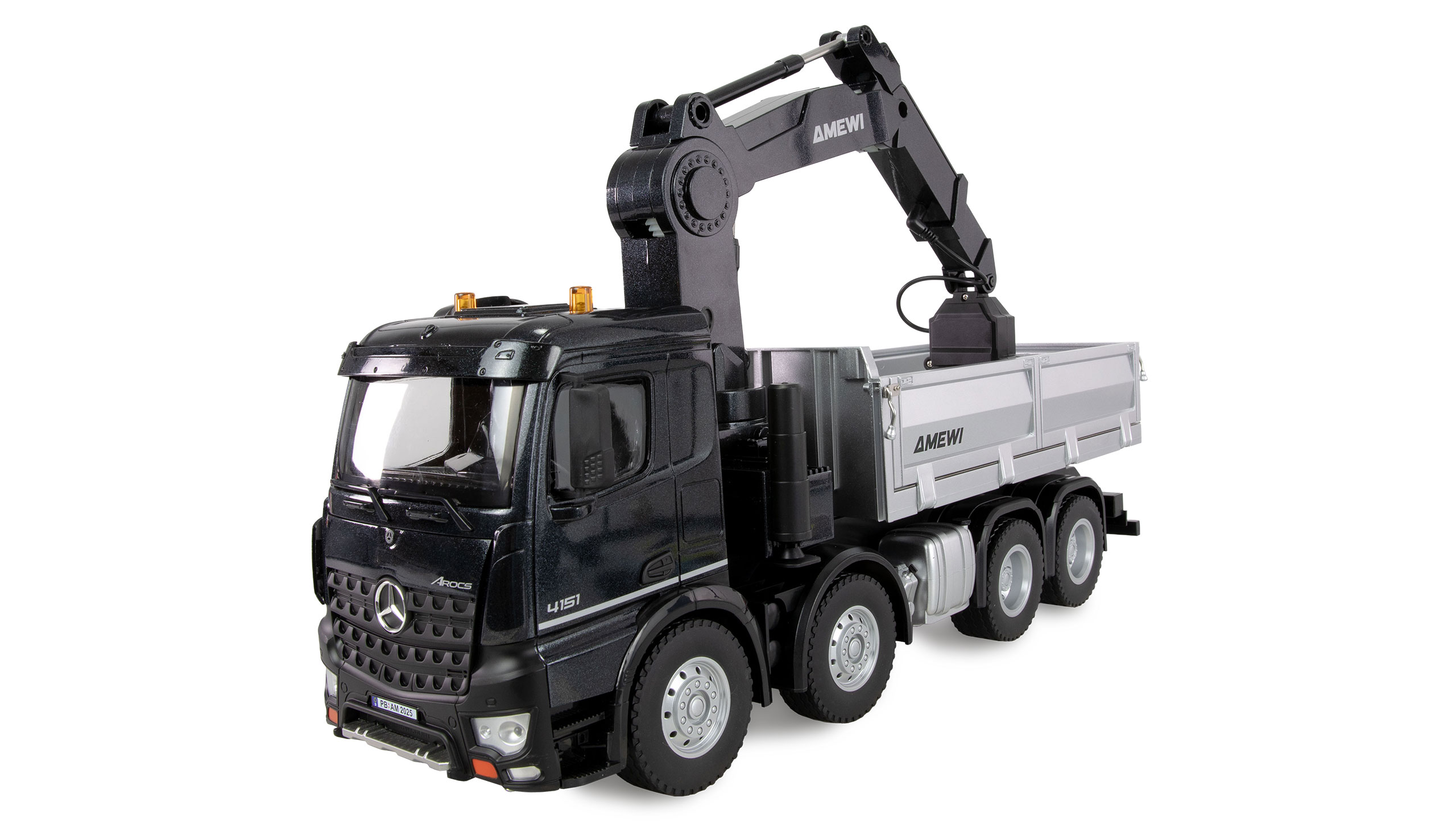 Amewi Mercedes-Benz Arocs Kranwagen mit Kipper 8x4/4 4WD 1:18 RTR 22716