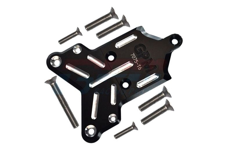 GPM Alu 7075-T6 Chassis-Schutzplatte vorne schwarz Traxxas Sledge