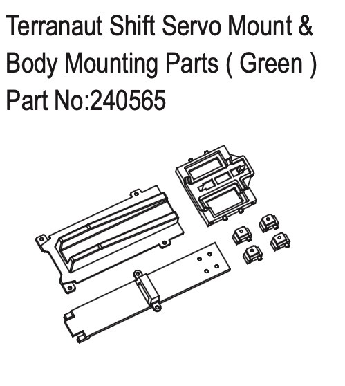 Hobby Plus Terranaut Shift Servo Mount & Body Mounting Parts ( Green ) 240565