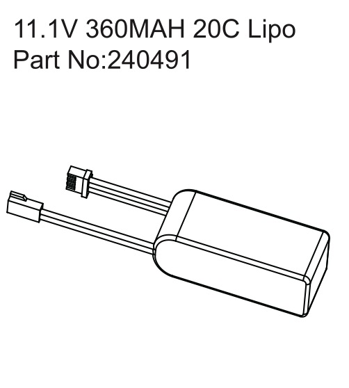 Hobby Plus 11.1V 360MAH 20C Lipo 240491