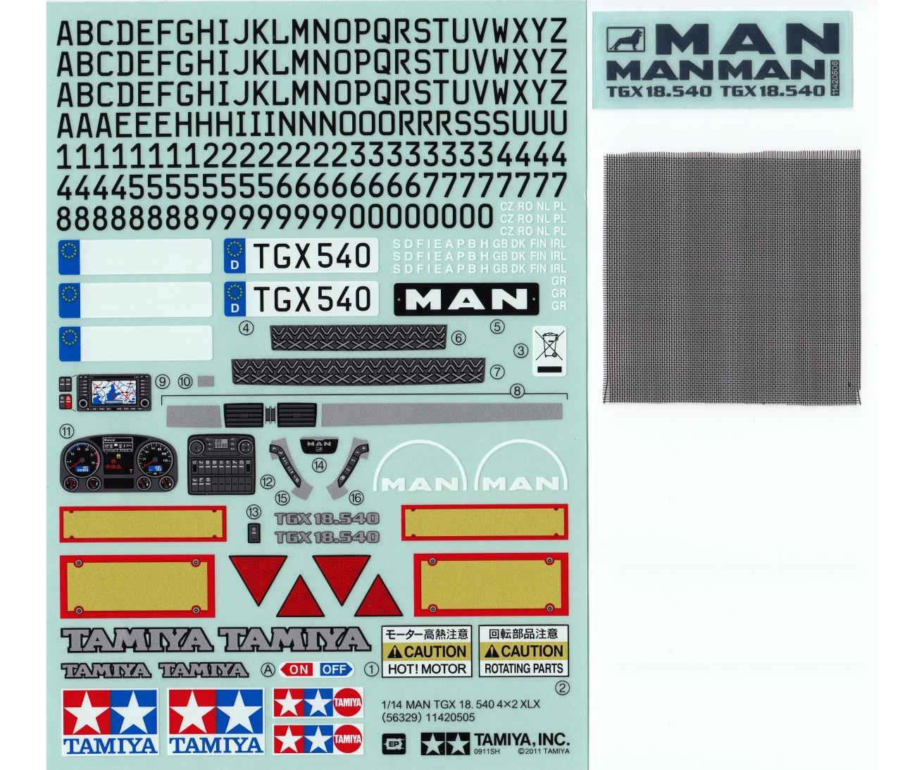 Tamiya 95693 Sticker-Beutel MAN TGX 18.540 56329 319495693