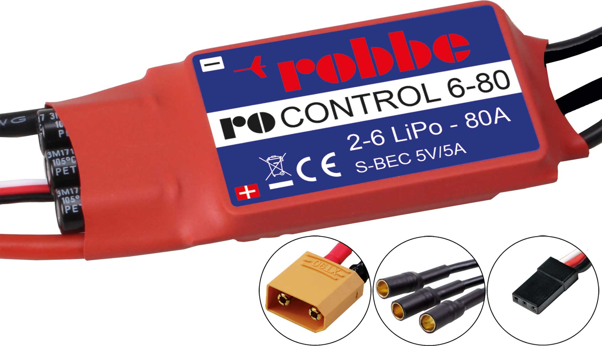 Robbe RO-CONTROL 6-80 2-6S -80(100A) 5V/5A SWITCH BEC Regler 8710