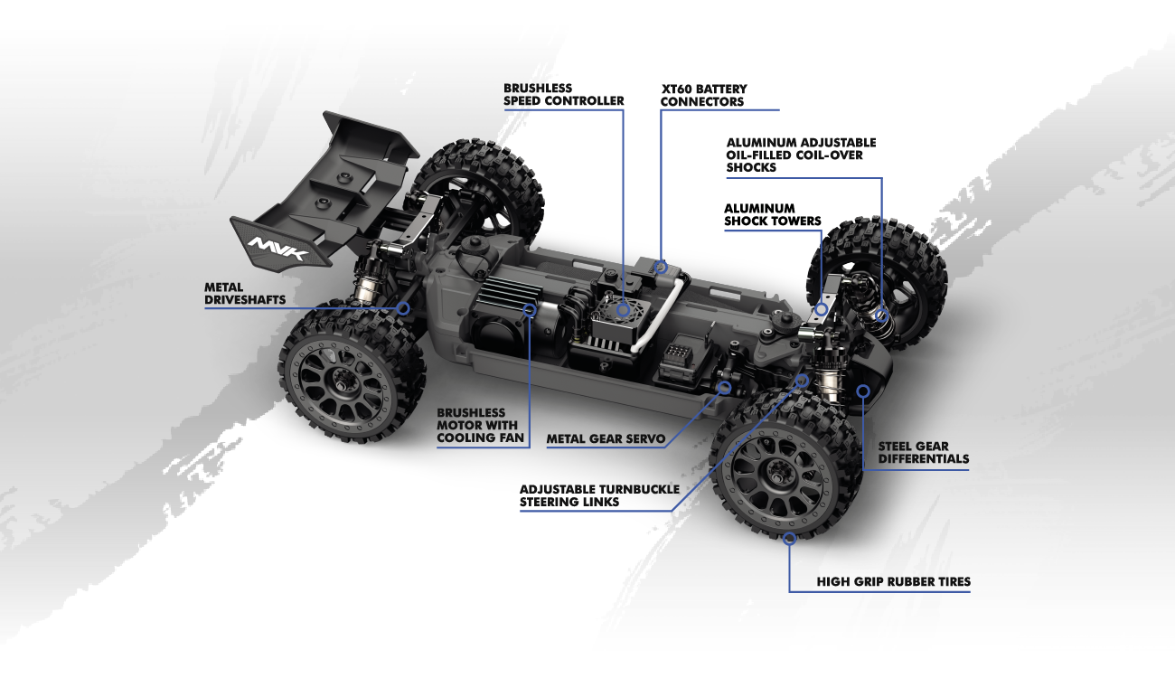 Maverick QByte XB Flux 1/12 Brushless Buggy Blau 151400 - Abbildung 5