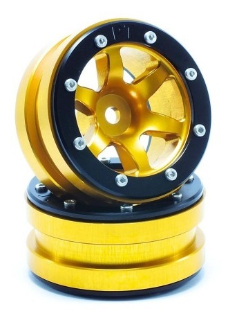 Metsafil Beadlock Wheels PT- Wave Gold/Schwarz 1.9 (2 St.) MT0070GOB