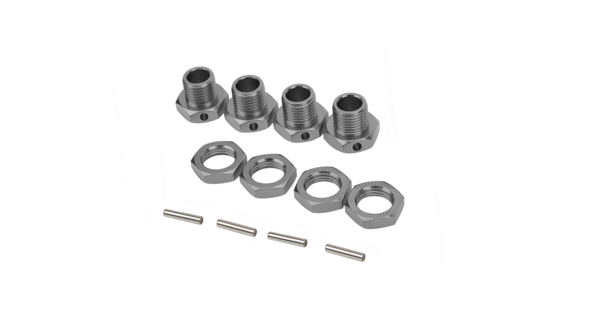 Aluminium Radmitnehmer 1/8 Dark Silver 4 Stück für 8mm Achsen - Abbildung 1