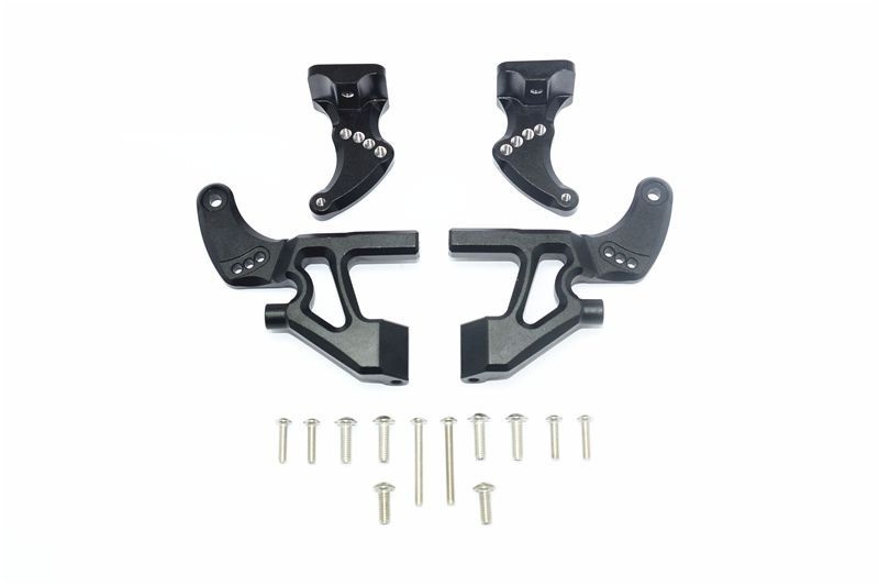 GPM Alu Flügelbefestigung komplett Set hinten schwarz Traxxas 1/10 E-Revo