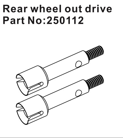 Hobby Plus Rear Wheel Outdrives (2) 250112