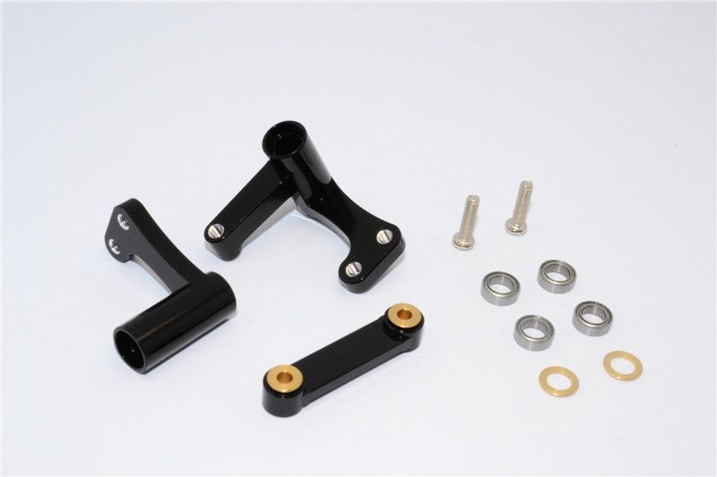 GPM Alu Lenkungs-Set eloxiert schwarz Traxxas 1/10 Rustler, Bandit