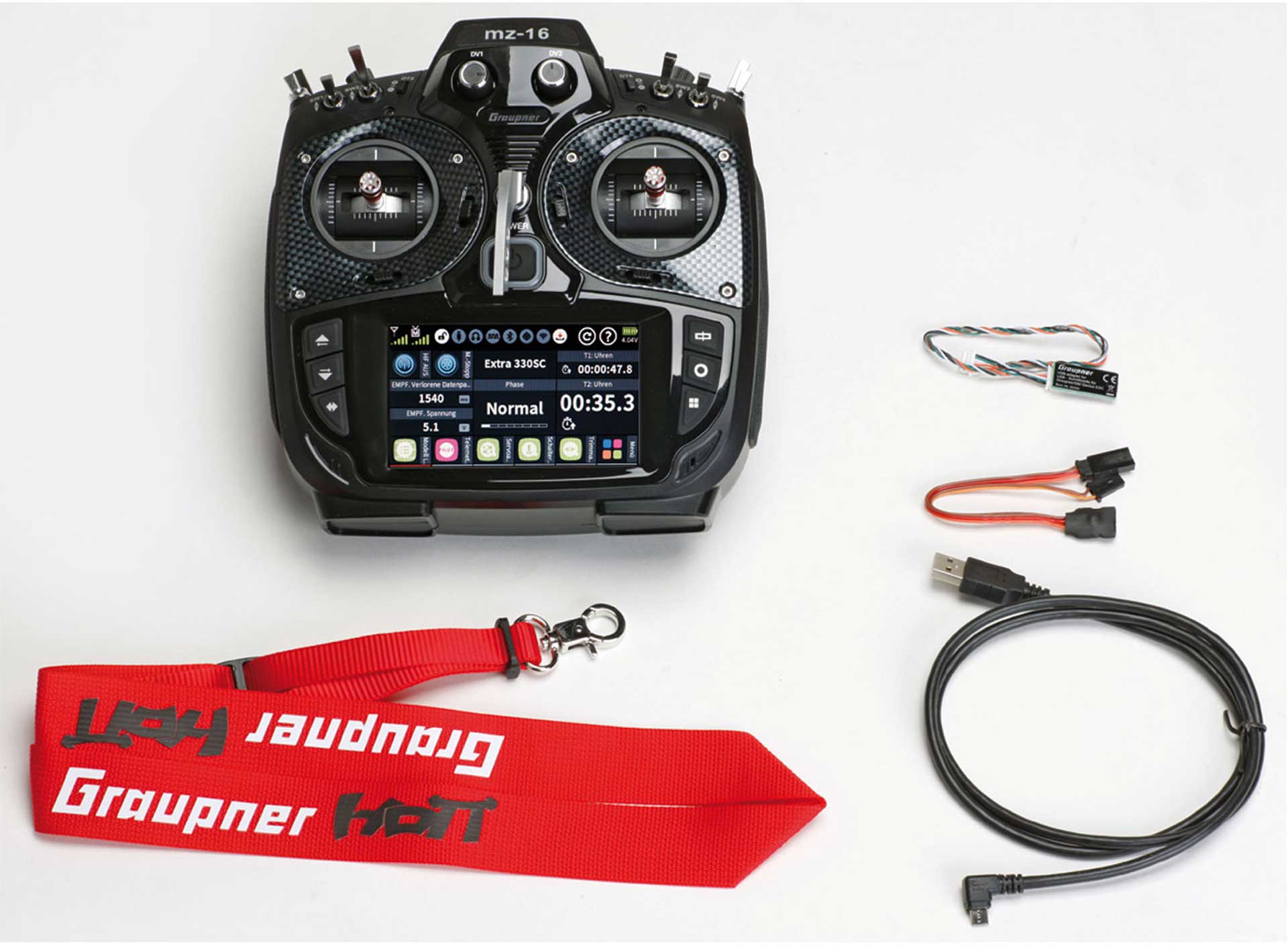 GRAUPNER MZ-16 HOTT 16-KANAL Einzelsender 2,4Ghz Fernsteuerung S1047.77