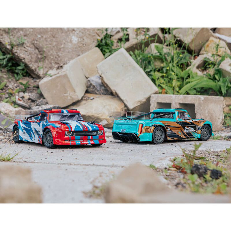 ARRMA 1/8 INFRACTION 4WD MEGA Resto-Mod Truck RTR, Red/Blue ARA4215V3BIT1
