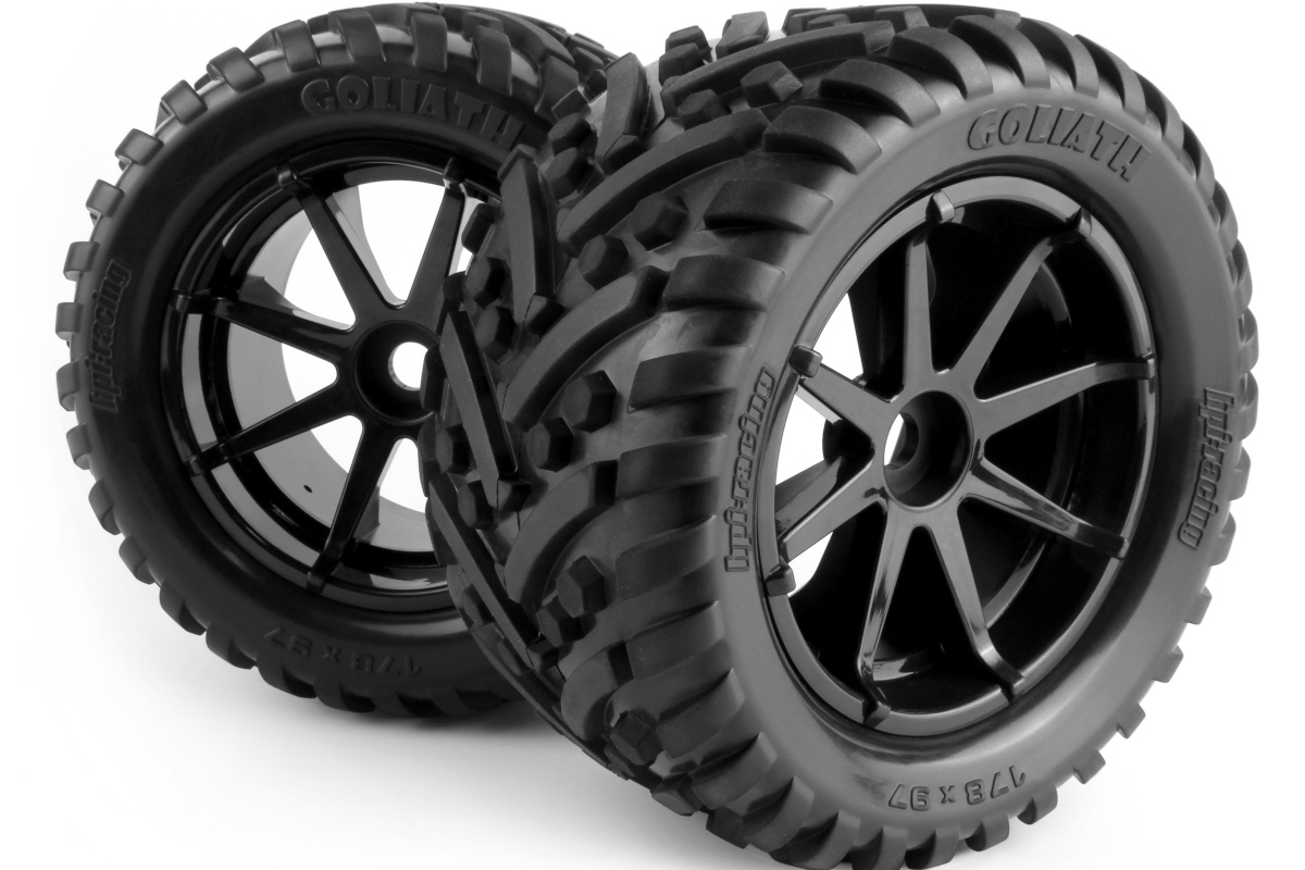 HPI Montierter Goliath-Reifen auf 3256 Blast Black Felge HP160506
