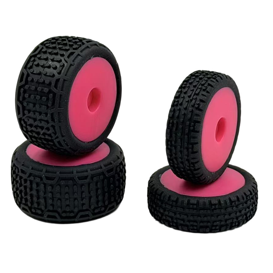 Hobby Plus Wheel Set pink f/r, Speck-B (2) 250143