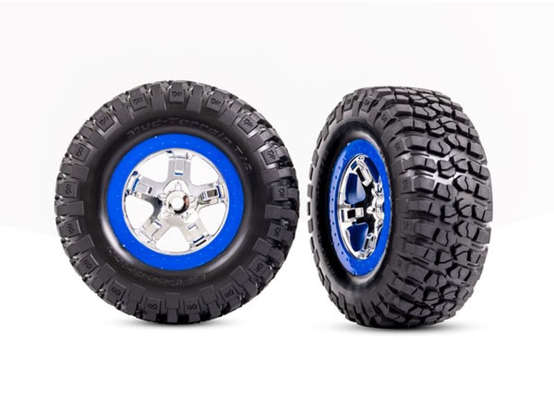 Traxxas BFGoodrich Reifen auf Felge SCT Chrom Beadl blau (2) 4WD v/h 5867A