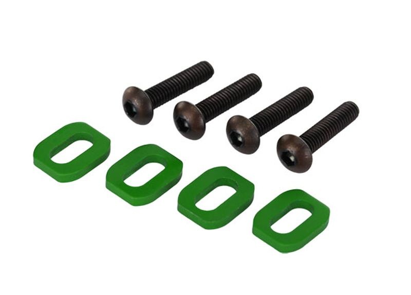 Traxxas Schreiben, Motorhalter, Alu (grün-eloxiert) (4)/ 4x18mm BCS 7759G