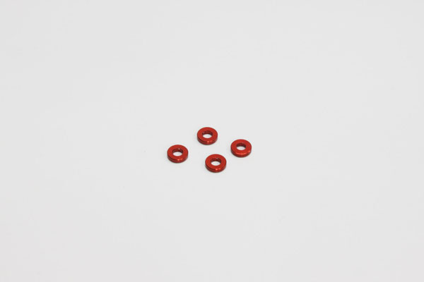 Kyosho SCHEIBEN#ALU, 3X6.5X1.5MM, ROT (4) 97042-15R