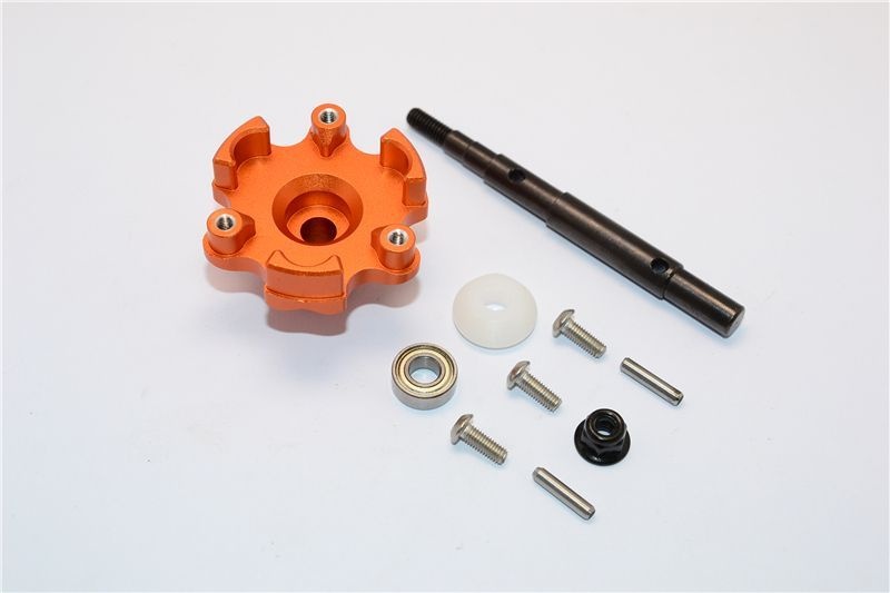 GPM Alu Hauptzahnrad Adapter und Welle orange Traxxas X-MAXX