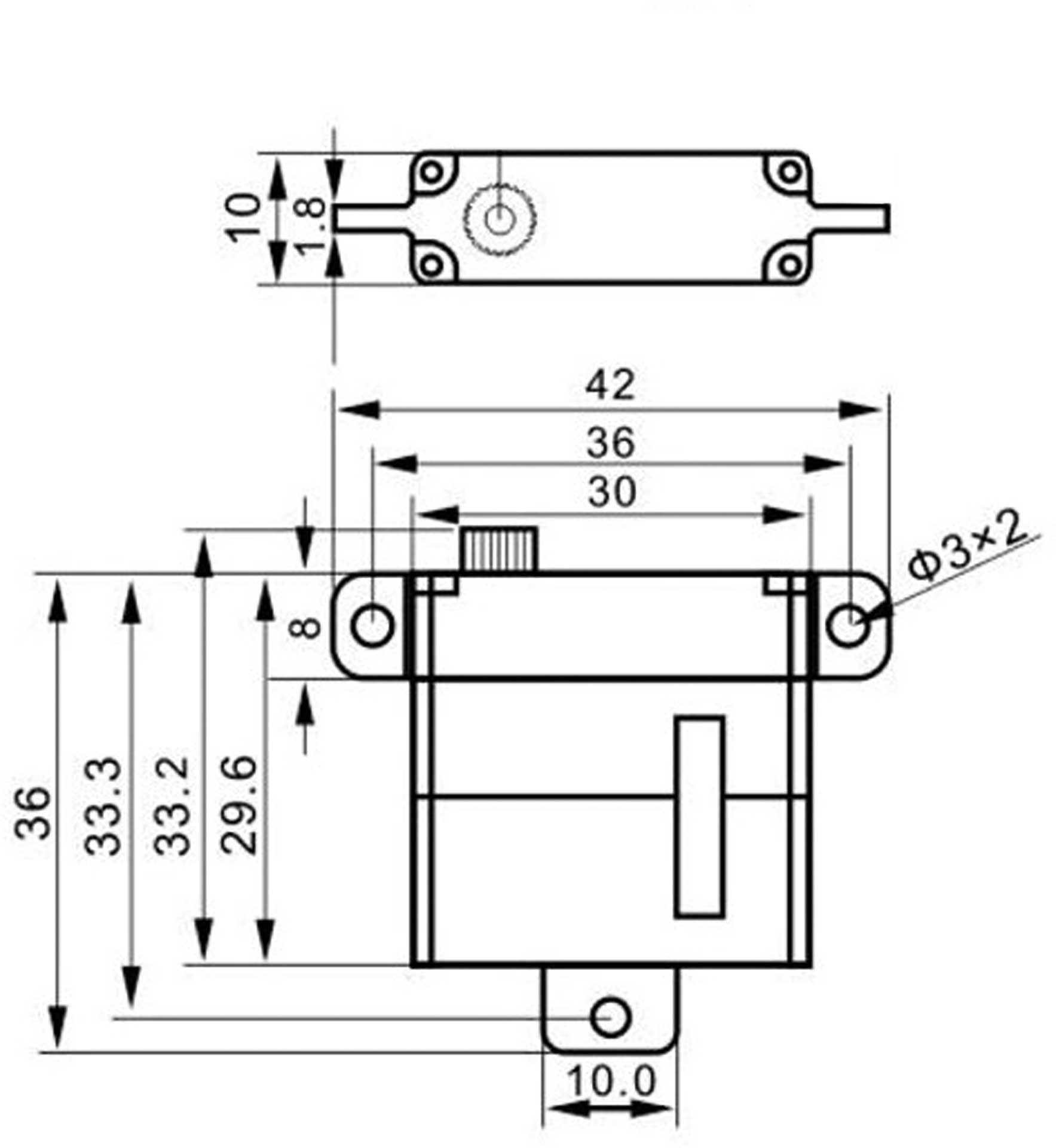 Robbe FS 124 BB MG HV Digital Flächen Servo Abmessungs-kompatibel X10 Mini, mit Softstart 9125