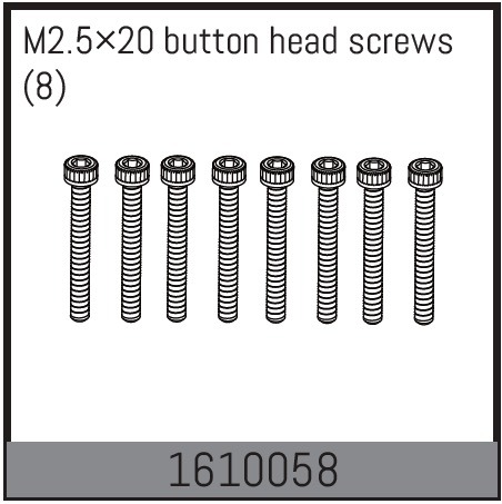 Absima M2.5×20 button head screws (8 Pcs.) 1610058