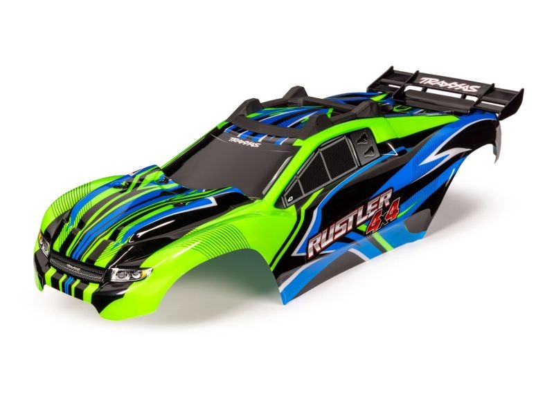 Traxxas Karo Rustler 4X4 grün/blau, kpl. lackiert 6734G - Abbildung 1