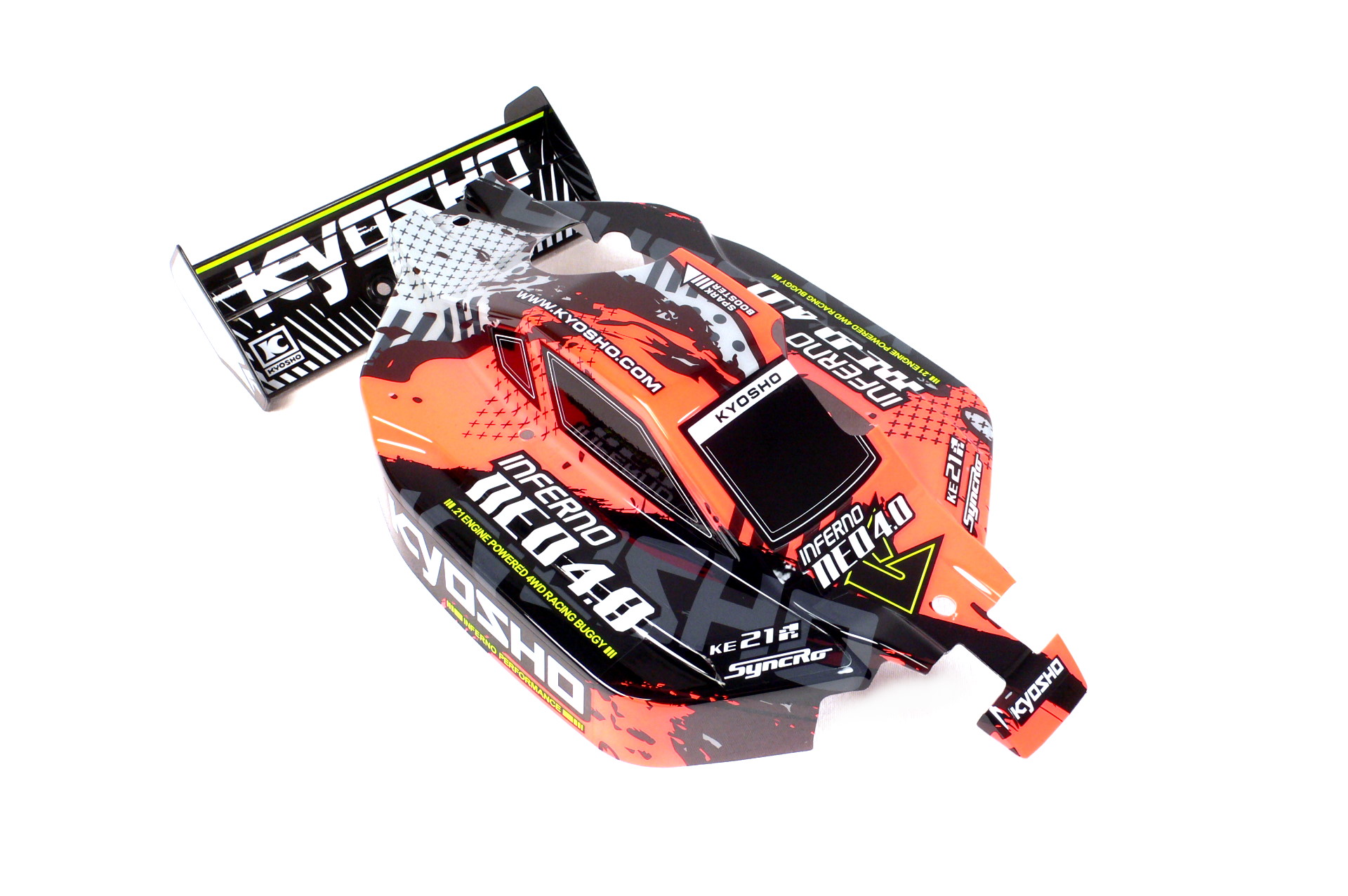 Kyosho Inferno Neo 4.0 Buggy Karosserie rot lackiert incl. Heckflügel - Abbildung 1