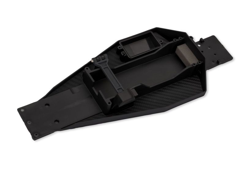 Traxxas Chassis unten schwarz 166mm Akkufach 2WD&VXL Bandit, Rustler 3728-BLK